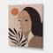 Designart - Retro Minimal Portrait of Young Woman - Modern Canvas Wall Art Print